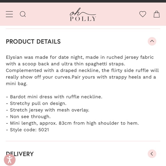 NWOT OH POLLY Cowell neck mini dress in pink - Picture 6 of 9